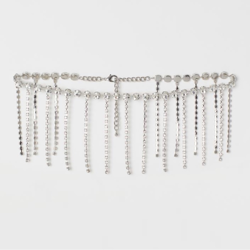 H&M belly belt rhinestones xs mint